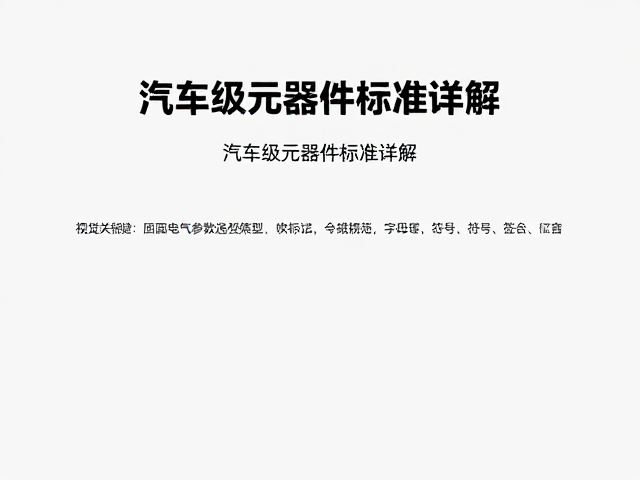 车载主机供电如何选型稳压电容？汽车级元器件标准详解