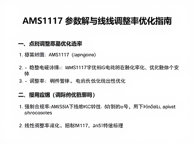 AMS1117参数详解,稳压电容选择与线性调整率优化指南