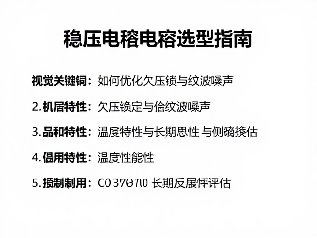 稳压电容选型指南，如何优化欠压锁定与纹波噪声