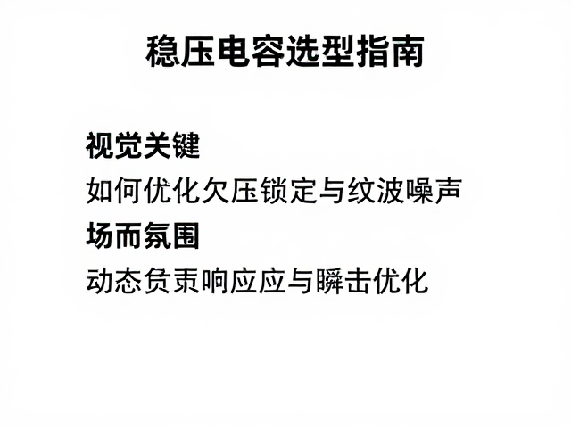 稳压电容选型指南，如何优化欠压锁定与纹波噪声