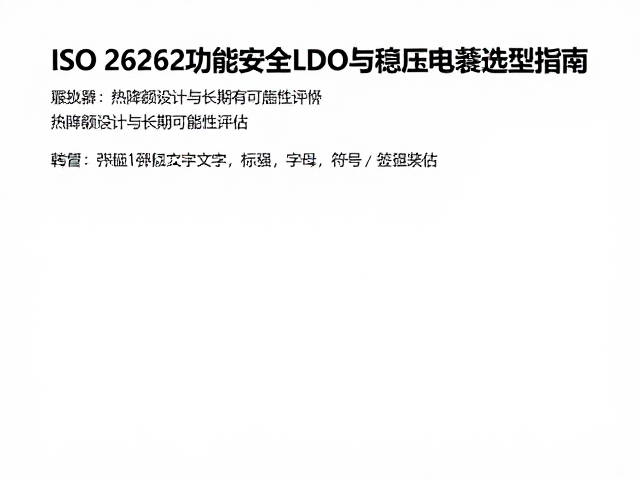 ISO 26262功能安全LDO与稳压电容选型指南,提升系统可靠性