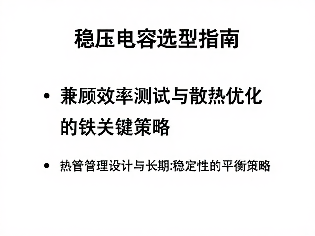 稳压电容选型指南,兼顾效率测试与散热优化的关键策略
