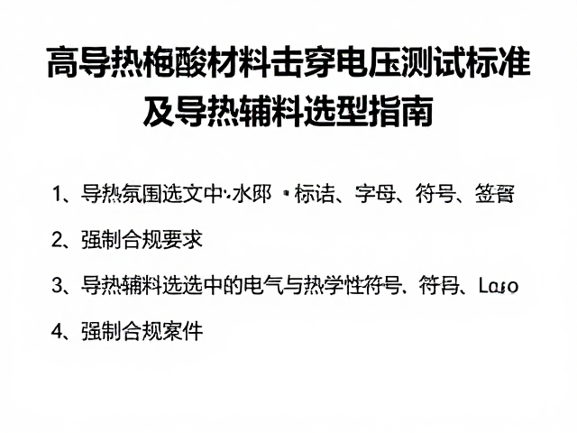 高导热绝缘材料击穿电压测试标准及导热辅料选型指南