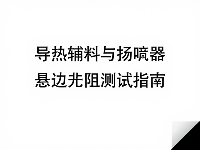 导热辅料与扬声器悬边绝缘电阻测试指南