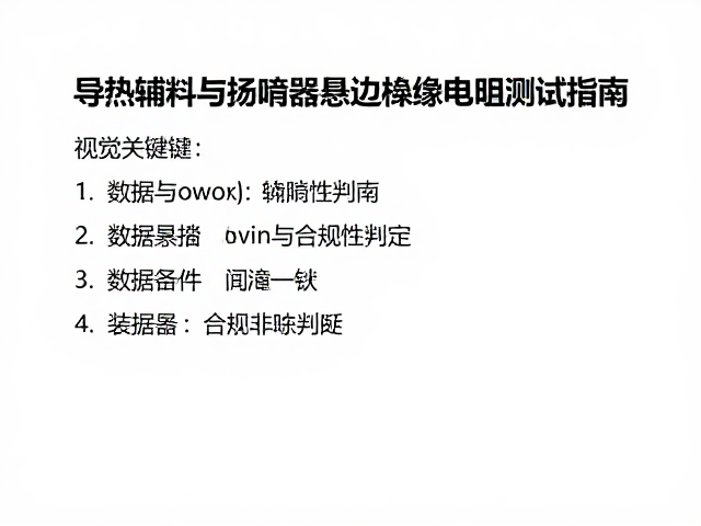 导热辅料与扬声器悬边绝缘电阻测试指南
