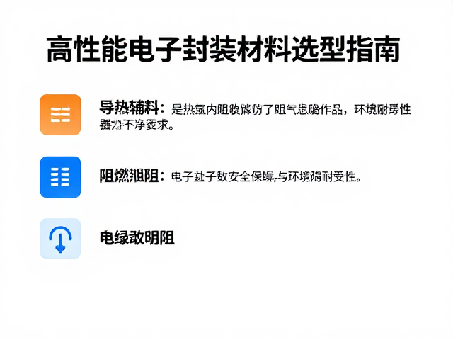 导热辅料，阻燃剂，绝缘电阻，高性能电子封装材料选型指南