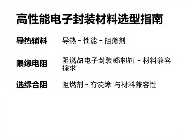 导热辅料，阻燃剂，绝缘电阻，高性能电子封装材料选型指南