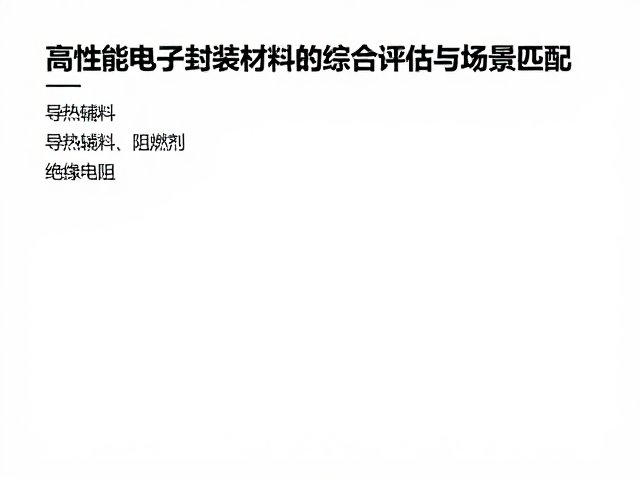 导热辅料，阻燃剂，绝缘电阻，高性能电子封装材料选型指南