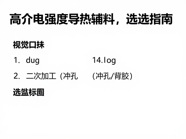 高介电强度导热辅料，支持二次加工(冲孔/背胶)选型指南