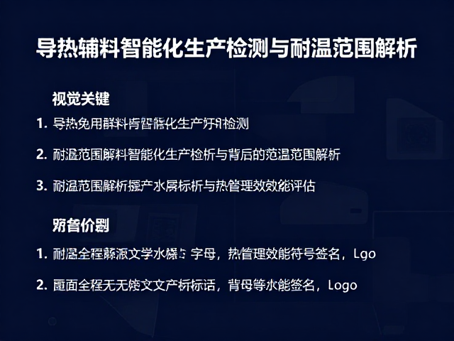 导热辅料智能化生产检测与耐温范围解析