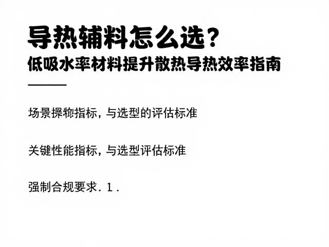 导热辅料怎么选？低吸水率材料提升散热导热效率指南
