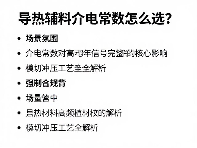 导热辅料介电常数怎么选？模切冲压工艺全解析