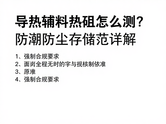 导热辅料热阻怎么测?防潮防尘存储规范详解