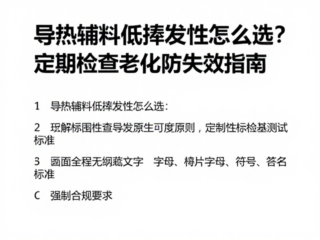 导热辅料低挥发性怎么选?定期检查老化防失效指南