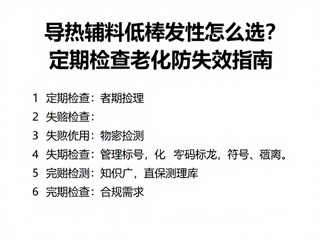 导热辅料低挥发性怎么选?定期检查老化防失效指南