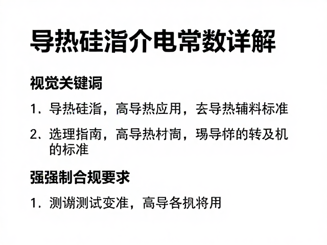 导热硅脂介电常数详解,选型指南与高导热辅料应用