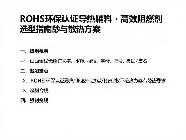ROHS环保认证导热辅料,高效阻燃剂选型指南与散热方案