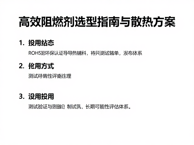 ROHS环保认证导热辅料,高效阻燃剂选型指南与散热方案