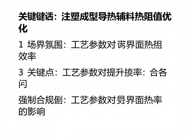 注塑成型导热辅料热阻值优化,提升散热效率的3大关键点