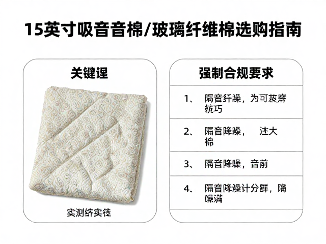 15英寸吸音棉/玻璃纤维棉选购指南，隔音降噪效果与安装技巧