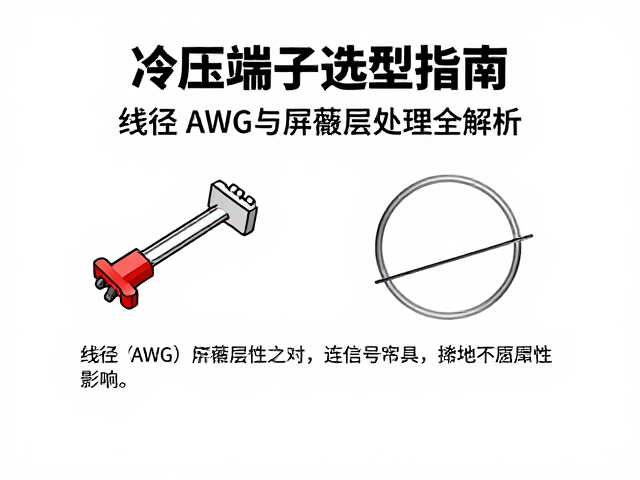 冷压端子选型指南，线径AWG与屏蔽层处理全解析