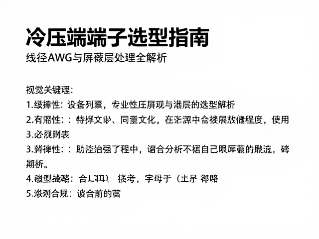 冷压端子选型指南，线径AWG与屏蔽层处理全解析