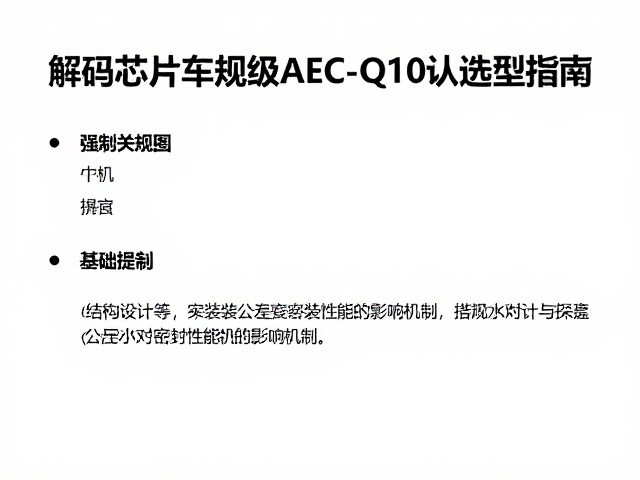 解码芯片车规级AEC-Q100认证与防水密封圈选型指南