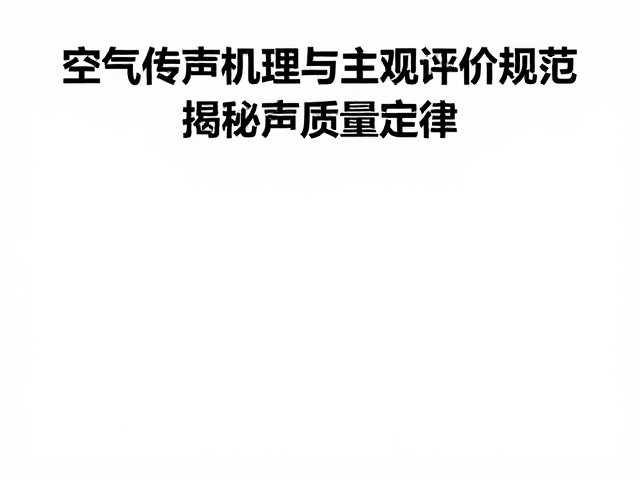 空气传声机理与主观评价规范，揭秘声质量定律