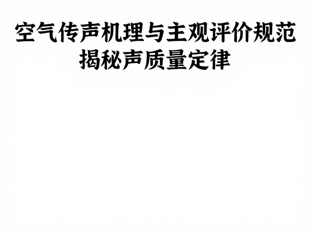 空气传声机理与主观评价规范，揭秘声质量定律