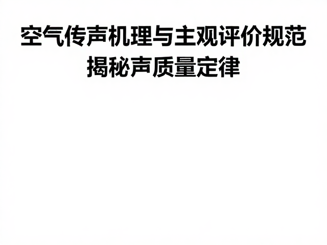 空气传声机理与主观评价规范，揭秘声质量定律