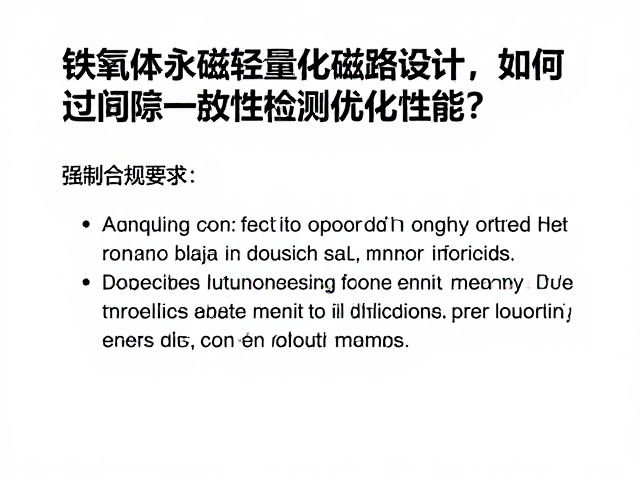 铁氧体永磁轻量化磁路设计,如何通过间隙一致性检测优化性能?