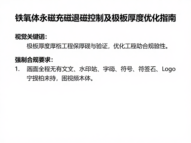 铁氧体永磁充磁退磁控制及极板厚度优化指南