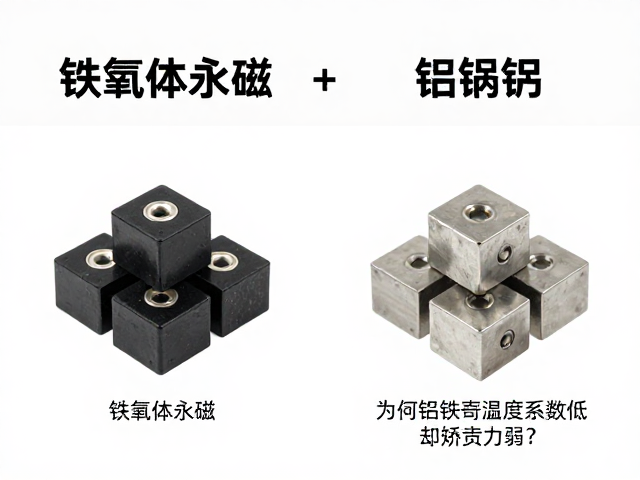 铁氧体永磁与铝镍钴对比,为何铝镍钴温度系数低却矫顽力弱?