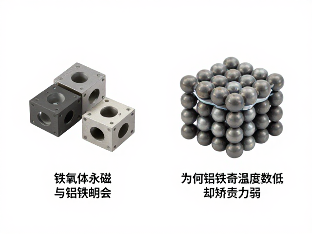 铁氧体永磁与铝镍钴对比,为何铝镍钴温度系数低却矫顽力弱?