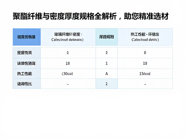 聚酯纤维与玻璃纤维棉密度厚度规格全解析，助您精准选材