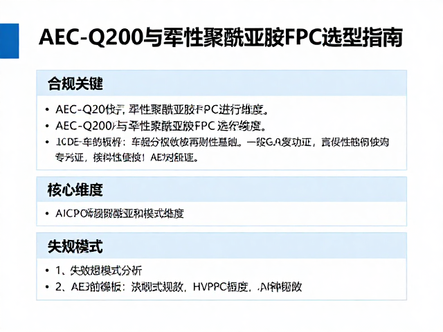 AEC-Q200车规级验证，玻纤基板与柔性聚酰亚胺FPC选型指南