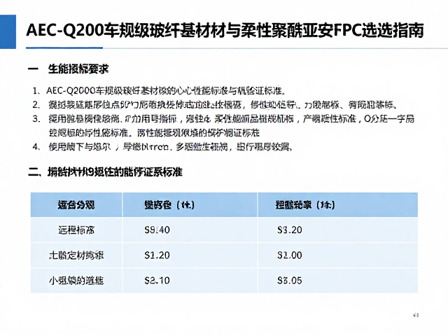 AEC-Q200车规级玻纤基材与柔性聚酰亚胺FPC选型指南