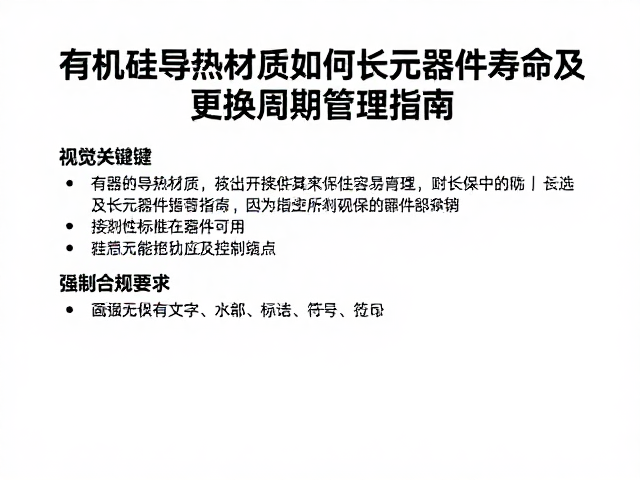 有机硅导热材质如何延长元器件寿命及更换周期管理指南