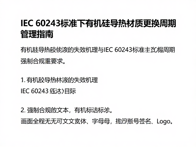 IEC 60243标准下有机硅导热材质更换周期管理指南