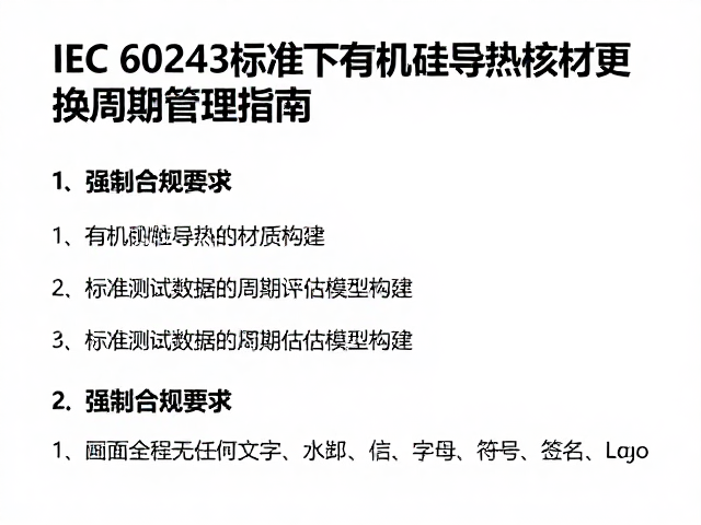 IEC 60243标准下有机硅导热材质更换周期管理指南