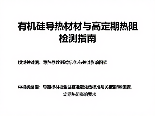有机硅导热材质高导热系数与定期热阻检测指南