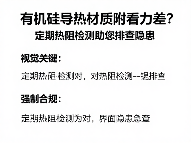 有机硅导热材质附着力差?定期热阻检测助您排查隐患