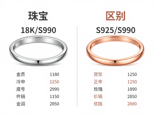 18K老白金与S925/S990、玫瑰粉金区别,珠宝材质选购指南
