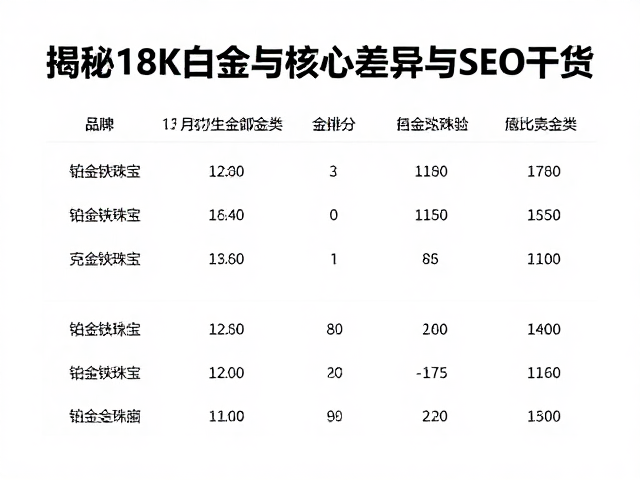 揭秘18K白金与铂金铱钌,高克拉珠宝选购中的核心差异与SEO干货