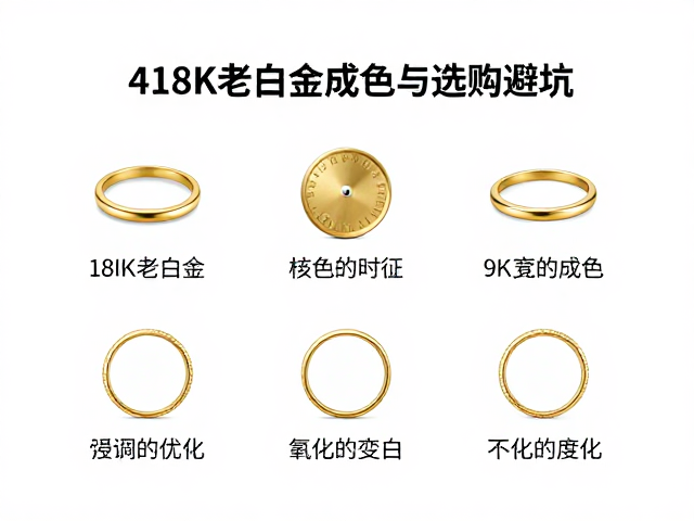 18K/14K/9K金色彩调配指南,揭秘18K老白金成色与选购避坑