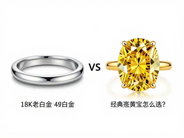 18K老白金 vs 14K/9K，经典亮黄珠宝怎么选？