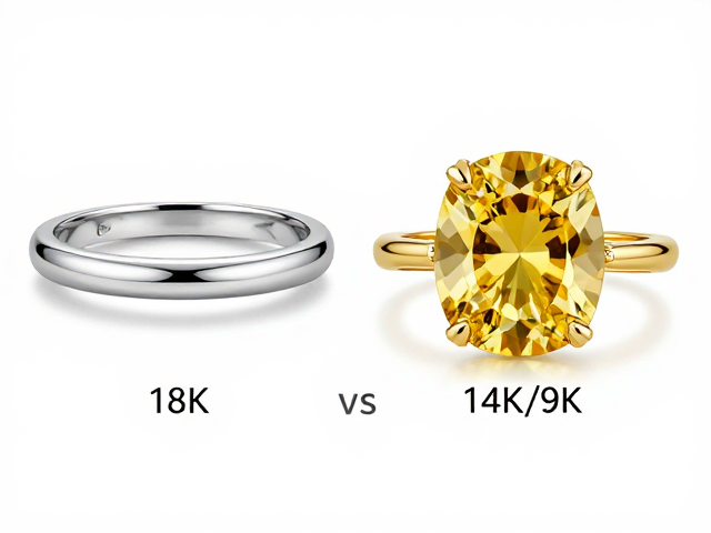 18K老白金 vs 14K/9K，经典亮黄珠宝怎么选？