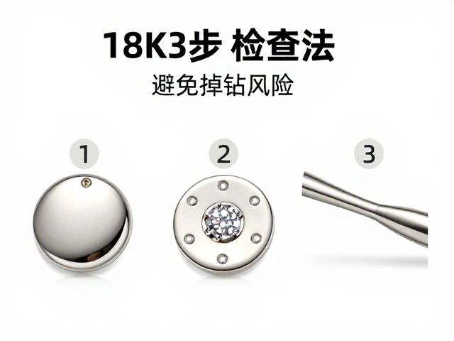 18K老白金包镶镶口牢固吗?3步自查法,避免掉钻风险