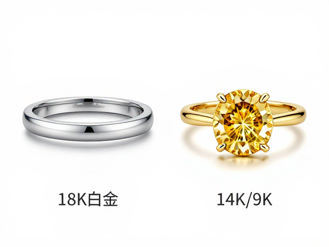 18K老白金 vs 14K/9K，经典亮黄珠宝怎么选？