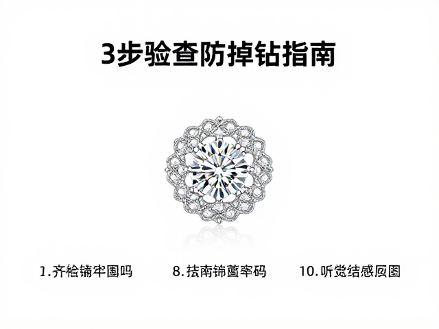 中心大钻蕾丝感首饰镶嵌牢固吗?3步检查防掉钻指南